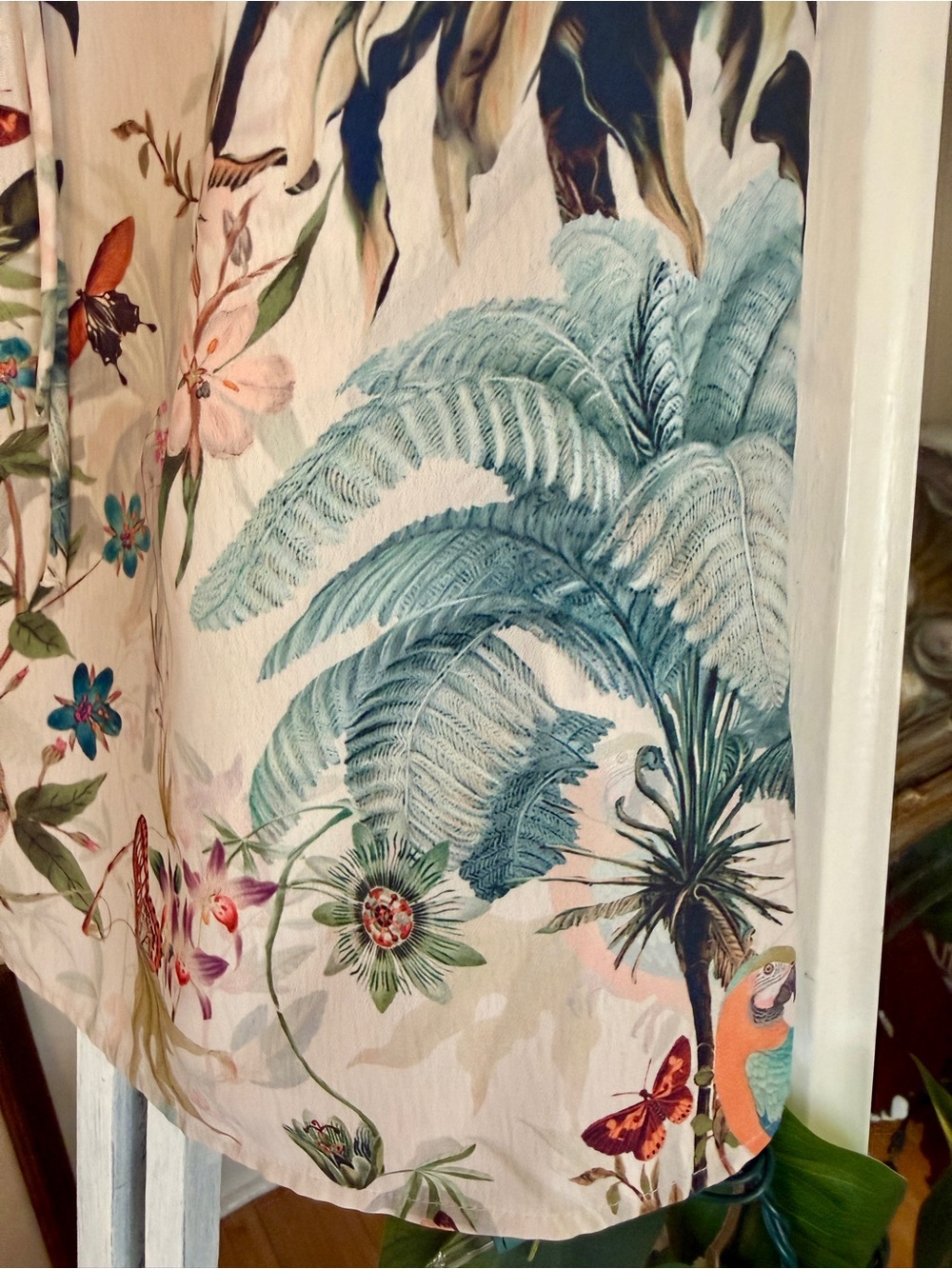 H&M Tropical Palm Print Camisole - Cream with Teal & Coral Accents - Picture 6 of 7